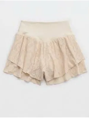 Aerie real me cake batter flowy skort shorts lace summer small summer casual thumbnail 2