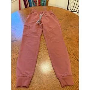 FIGS HW Zamora Jogger Scrub Pants Womens XXS Mauve Pink High Waisted 1000207 thumbnail 2