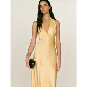 Reformation Daniela Silk Maxi Dress Ray Of Light Yellow size 2 C0 thumbnail 3