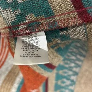 Umgee Burgundy Boho Aztec Print Cropped‎ Jacket Size 1X thumbnail 6