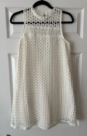 Maeve Anthropologie White Retro Mini Dress thumbnail 1