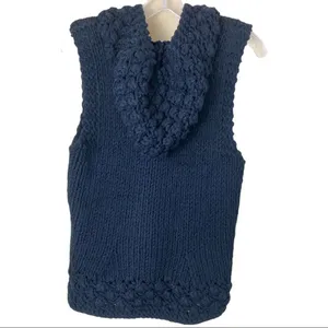 Mur Mur Black Crochet Hooded Sleeveless Vest Small thumbnail 3