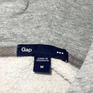 Gap Logo Fleece Pullover Hoodie Light Gray SZ Medium Athletic Loungewear Casual thumbnail 4