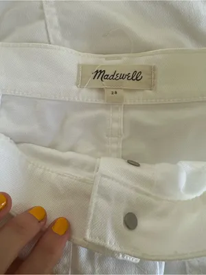 Madewell White Denim Button Front Skirt thumbnail 2