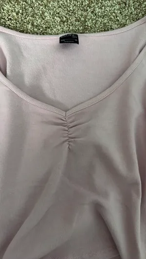Pretty pink crop long sleeve top Size XS thumbnail 2