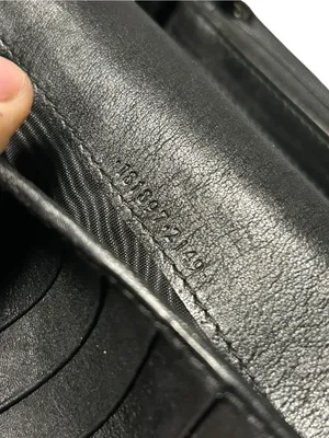 Authentic Gucci Guccissima GG Logo Black Fabric Gold Hardware Long Wallet thumbnail 15