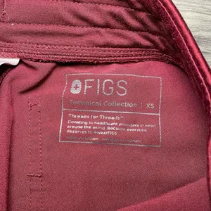 FIGS Women's size XS Zamora Jogger Pants Rafaela Top Burgundy Scrub Set thumbnail 3
