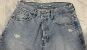 Light Indigo Distressed Dad Jeans thumbnail 3