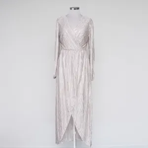 GUESS - Metallic Long-Sleeve Wrap‎ Maxi Dress thumbnail 2