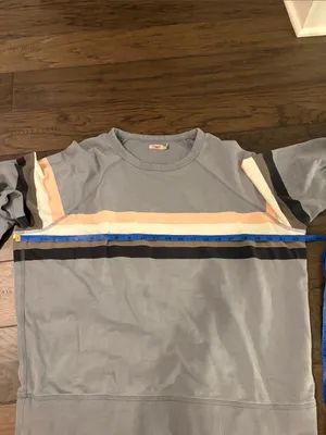 Faherty Chest Stripe Pima Sweatshirt Sz M thumbnail 6