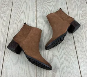 Sam Edelman Women's Kaiti Block Heel Ankle Boots 8M Walnut Suede $180 thumbnail 4