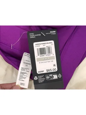 Under Armour Continuum High Zip Sports Bra Purple Plus Size 1X thumbnail 8