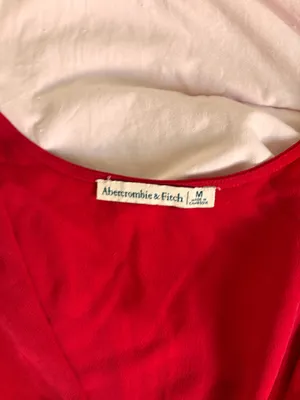 Abercrombie top red blouse long sleeve thumbnail 3