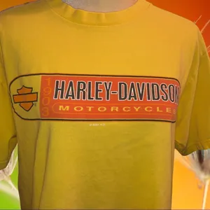 Harley Davidson yellow T-shirt thumbnail 3