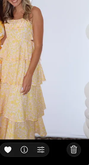 Selfie Leslie Yellow Floral Tiered Maxi Dress thumbnail 2