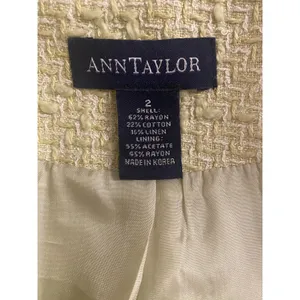 Ann Taylor Textured Tweed Jacket Blazer Pale‎ Green Sz 2 Easter Career Church thumbnail 4