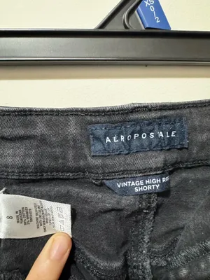 Black Aeropostale Jean Shorts Ripped thumbnail 2