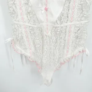 Free People‎ FP Intimately Womens Coquette Sweet Cheeks Lace Thong Bodysuit M thumbnail 5