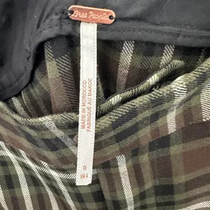 Free People‎ Jules Plaid Pants Womens 0 Green High Rise Trousers Academia Grunge thumbnail 4