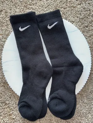 Nike Black Crew Socks with White Swoosh 🧦 thumbnail 1
