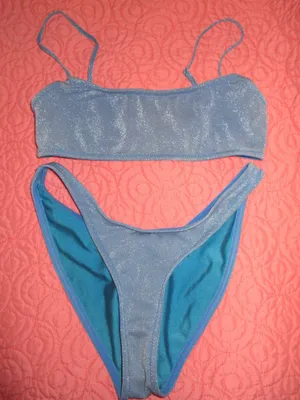 Blue Sparkly Triangl Bikini thumbnail 1