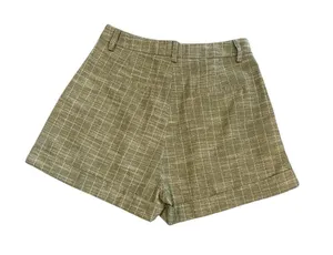 NWT RIHOAS Green Checkered Striped Cotton Linen Blend Shorts Small Pockets thumbnail 4