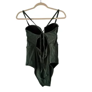Cupshe Womens Green Chevron Textured Twist Front One Piece Swimsuit CAA12E3M014R thumbnail 7