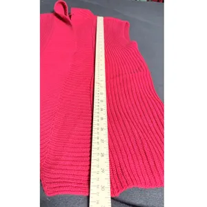 Chico's Size 0 - US 4/Small Red Sleeveless Open Front Long Cardigan Vest Cotton thumbnail 8