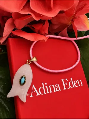Revolve x Adina Eden Pink Quartz Fish Pendant Faux Leather Rope Necklace Pink thumbnail 6
