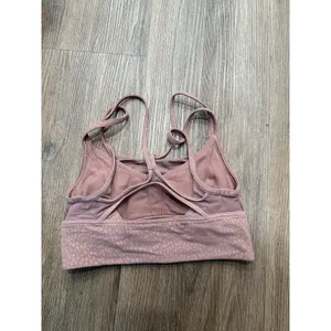 LULULEMON Nulu Mesh Support Yoga Bra Sz‎ 4 Jewel Emboss Spiced Chai thumbnail 2
