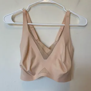 HONEYLOVE Crossover Wireless Mesh Bra Cream Sz Large thumbnail 3