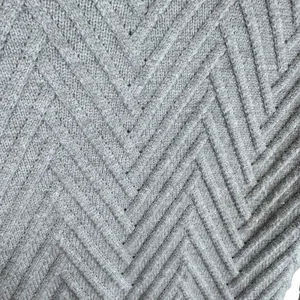 Truth By Republic Gray Plush Long Sleeve Crew Neck Chevron Pullover Sweater XS‎ thumbnail 3