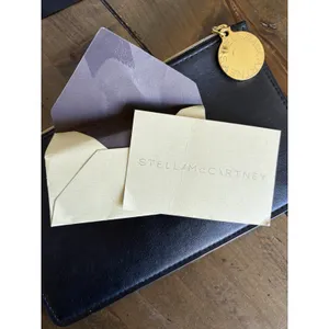 Stella McCartney Logo Medallion Pouch Small Black Vegan‎ Leather Clutch Luxury thumbnail 5