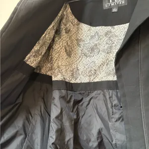 FS Limited Black Belted Jacket Asymmetrical Zip Trench Coat L thumbnail 5