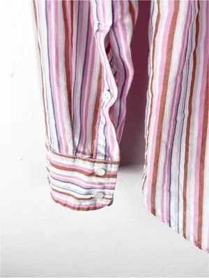 XIRENA Jordy 100% Cotton Striped Long Sleeves Button Down Top Size Small thumbnail 6