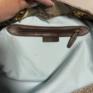 Cynthia Rowley Snakeskin Shoulder Bag Genuine Leather Gold‎ Hardware Mob wife thumbnail 11