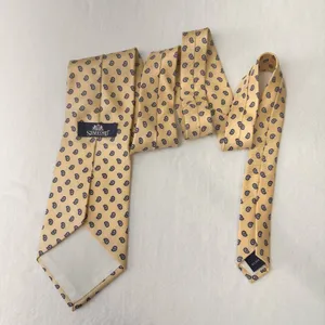 Stafford Men's Tie Silk Yellow Geometric Vintage Classic Necktie Office wear thumbnail 3