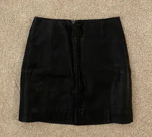Free People Black Vegan Leather Skirt thumbnail 1
