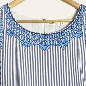 Vineyard Vines Floral Striped Embroidered Shift Dress Size 12 thumbnail 3