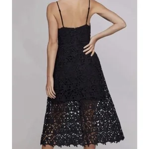 ASTR The Label Black Lace Midi Dress Spaghetti Strap Size M thumbnail 3