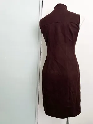 Tommy Hilfiger Sleeveless Faux Suede Feel & Look Front 2-Way Zip Dress Sz 6 NWT thumbnail 5