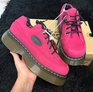 DR MARTENS Buzz EI pink leather platform lace up oxford’s shoes women’s 7 new thumbnail 1