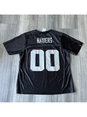 NFL Team Apparel Women Raiders V Neck Jersey Black Gray 00 Vegas Football M thumbnail 4