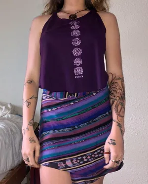 Chakra Open Back Top Purple Size M thumbnail 1