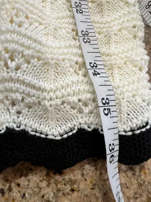 Commense Crochet Knit Crop Top Midi Skirt Set White Black Small NWT thumbnail 10