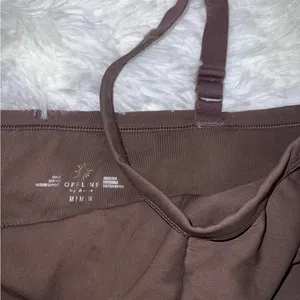 Aerie Chocolate Brown Ribbed Sports Bra Top size Medium thumbnail 2