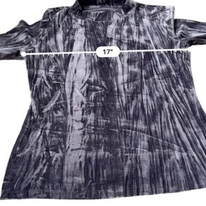 Anthropologie Pilcro Velveteen Mock‎ Neck Short Sleeve Top in Slate Sz S thumbnail 7