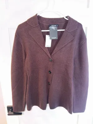 Brown blazer sweater thumbnail 3