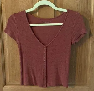 American Eagle XS Girls Women's Rust Orange Shirt Preowned thumbnail 1