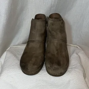 Dansko ankle leather boot, metallic green and suede size 40 thumbnail 4